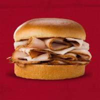 Smoked Turkey Sandwich · Served on a bun.