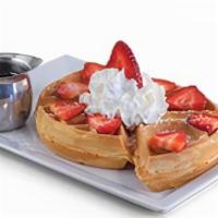 Not-So-Plain Jane · Traditional waffle topped with whipped. cream, your choice of fresh strawberries. or chocola...