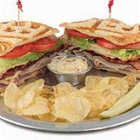 Classic Club · Roast beef, turkey, bacon, pepper jack. cheese, provolone, lettuce, and tomato,. on toasted ...