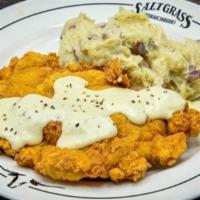 Chicken Fried Chicken · Served with a side & your choice of dinner Caesar salad, dinner salad (with a choice of hone...
