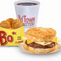 Sausage Egg & Cheese Biscuit Combo · Eggs, country style sausage and American cheese on a made-from-scratch buttermilk biscuit, s...