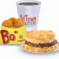 Sausage Biscuit Combo · Country style sausage on a made-from-scratch buttermilk biscuit, served with an individual F...