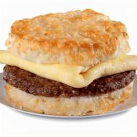 Sausage Egg & Cheese Biscuit · Eggs, country style sausage and American cheese on a made-from-scratch buttermilk biscuit. .