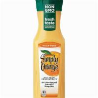 Simply Orange · 100% orange juice not from concentrate, served in an 11.5oz bottle.