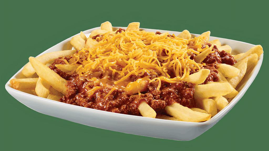 Chili Cheese Party Fries · Sink your teeth into these crispy fries piled high with Krystal’s chili and then topped with shredded cheddar cheese to create the ultimate mouthwatering blend of flavors
