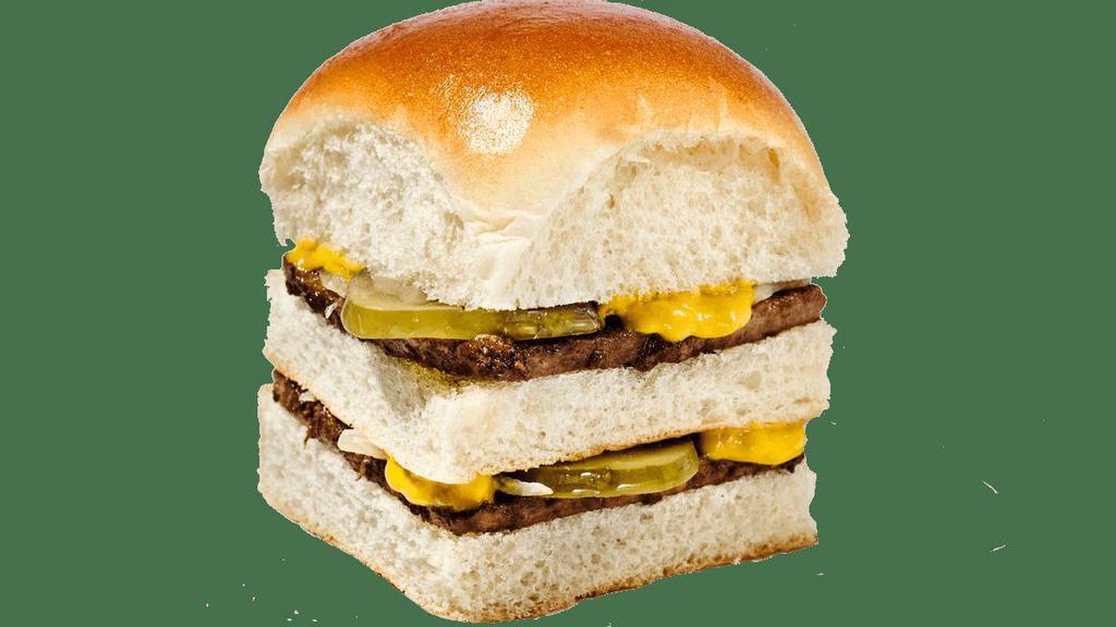 Double Krystal · Take everything you love about the Krystal and double it, with double the meaty goodness of our square patties between those soft, steamed buns.