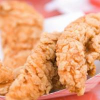5Pc Chicken Tenders · Hand battered and breaded juicy chicken tenders. Option to toss in your choice of wing sauce.