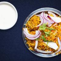 Venerable Vegetable Biryani · Spiced seasoned vegetables cooked with Indian spices and basmati rice.