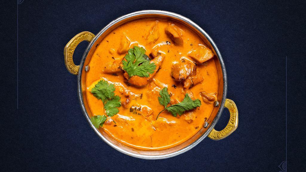 Better With Butter Chicken · Grilled chicken simmered in heavy whipping cream, butter, onion gravy, tomato gravy, and in our house made special masala.