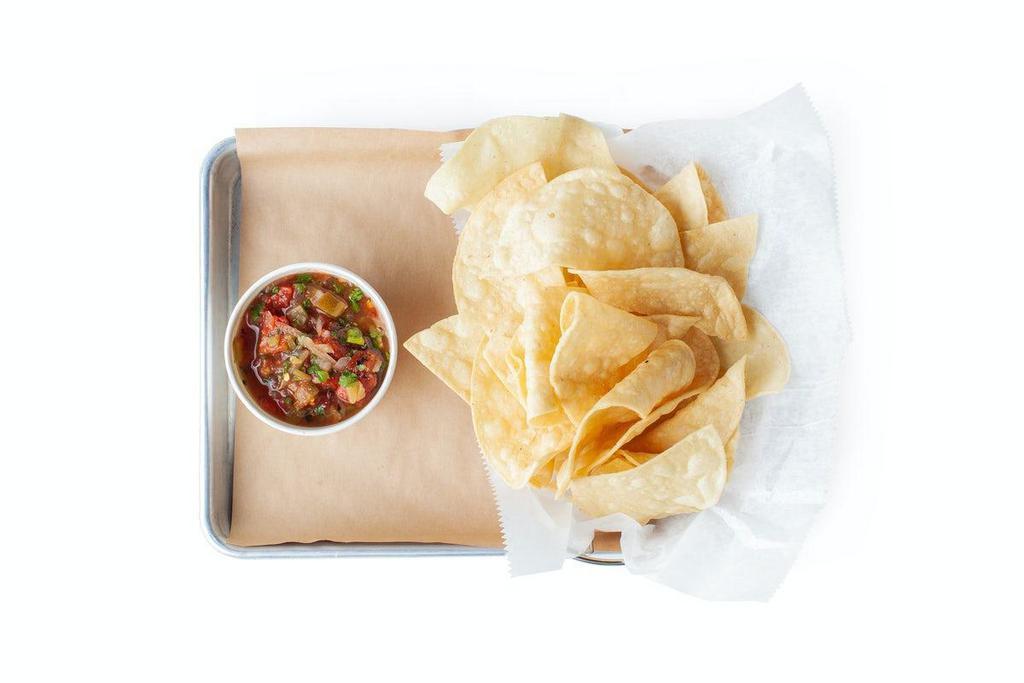 Tortilla Chips & Chunky Salsa · House-Made from Scratch Tortilla Chips & Chunky Salsa. (V | GF | VG)
