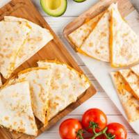 Cheesadilla® Family Tray · Serves 4-5. Twelve large slices of our delicious Plain or Chicken Cheesadilla® served in a c...