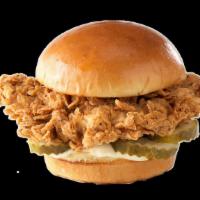 Classic Chicken Sandwich · HAND-BREADED CHICKEN BREAST / PICKLES / MAYO / CHALLAH BUN / MAKE IT WILD™: ADD A WILD SAUCE...