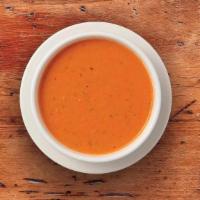 Tomato Basil Soupe · Our signature soupe – a hearty cream based vegetarian (not vegan) soupe made with juicy, vin...