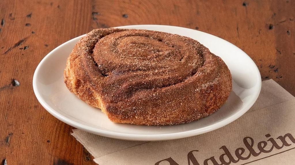 Cinnamon Bun · Croissant dough filled with cinnamon sugar and coated in cinnamon-sugar