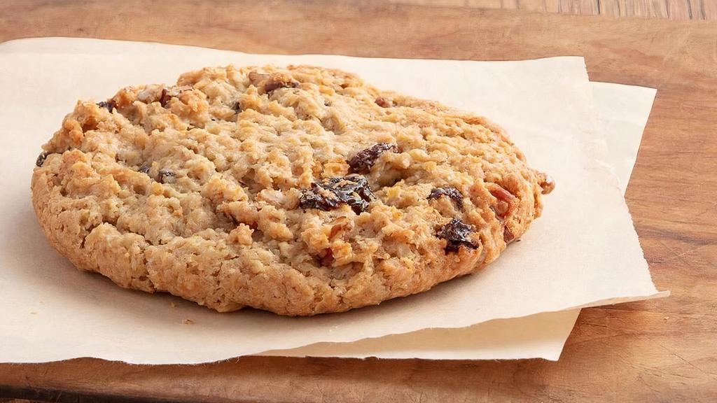 Oatmeal Raisin Pecan Cookie  · Hearty oatmeal dough studded with raisins and pecans.
