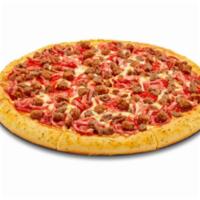 Meat Eaters · Pepperoni, ham, Italian sausage, ground beef, mozzarella. 420 Calories.