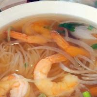 P9 - Shrimp Noodle Soup · Pho 24 (Atlantic Station) favorite: Served with bean sprouts, jalapenos, basil, and cilantro.