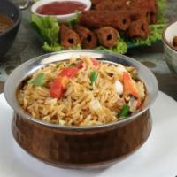 Fire Biryani'S Paneer (Indian Cheese) Biryani · Delicious basmati rice with aromatic biryani spices, herbs and fresh farm paneer cubes
