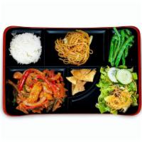 Korean Box · red bell pepper, onion, scallion,. mushroom, gochujang sauce