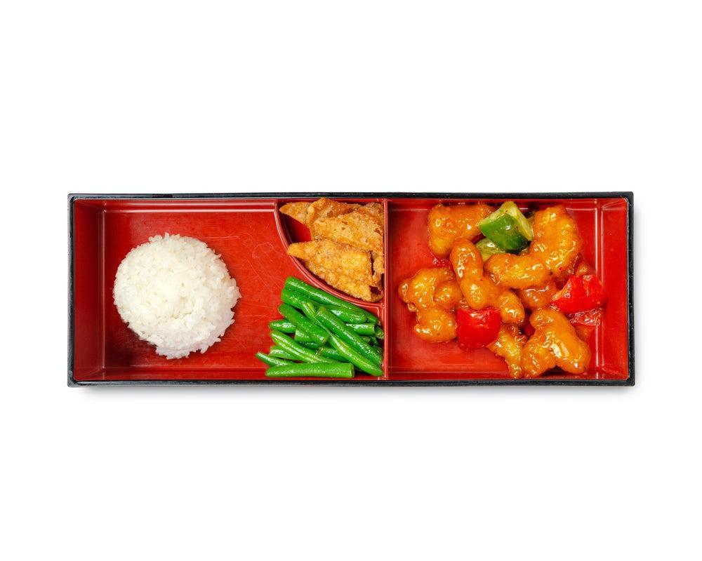 Pao Pao™ Kids Box · wok-fried and tossed in our signature spicy cream. glaze, green + red bell pepper