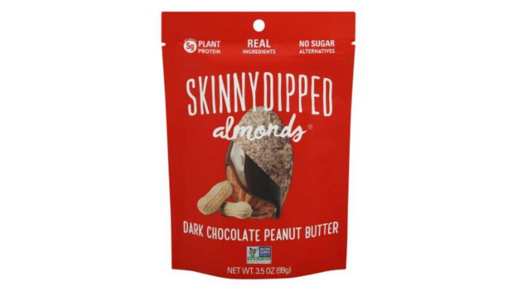 Skinny Dipped Dark Chocolate & Peanut Butter Almonds (3.5 Oz) · Whole almonds SkinnyDipped in a thin layer of dark chocolate and peanut butter with a kiss of maple sugar and sea salt. Real ingredients. Way less sugar.