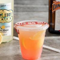 Deep Eddy® Strawberry Texas Lemonade · Deep Eddy Lemon Vodka, Cointreau, fresh sour, strawberry puree & SPRITE®.