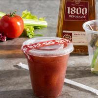 1800® Bloody Maria · 1800® REPOSADO TEQUILA, bloody mary mix, topped with pickles, celery, lime and an olive.