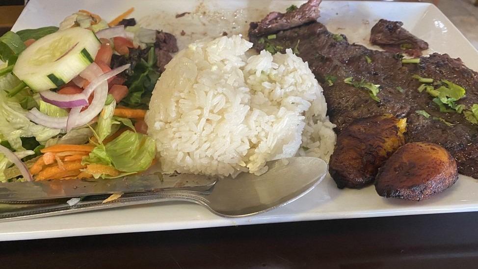 Churrasco · Delicious tender cut of baby beef served with your choice of 3 sides.