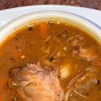 Chicken Soup · Just like grandma's Saturday soup - dumplings, yam, potatoes and veggies.