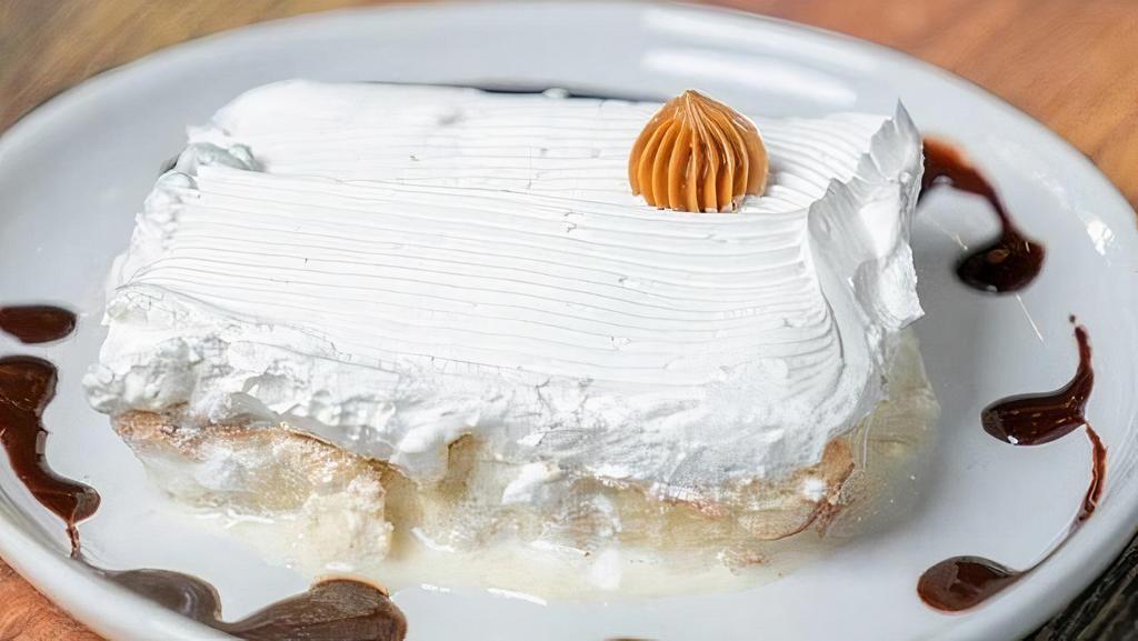 Tres Leches · Sponge-cake soaked in 3 types of milks.