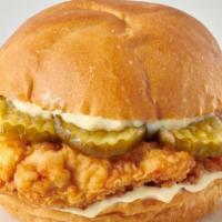 Spicy Krispy Chicken Sandwich  · 6 oz breaded chicken breast served on a brioche roll with mayo ,pickles And Miami spice sauce