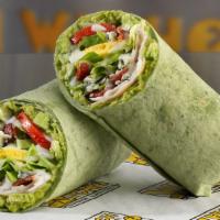 Cobb Salad Wrap · Sliced chicken, smoked thick-cut bacon, , provolone cheese, fresh avocado, lettuce, tomatoes...