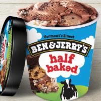 Ben & Jerry'S Ice Cream Half Baked · Ben & Jerry's chocolate & vanilla ice creams with gobs of chocolate chip cookie dough & fudg...