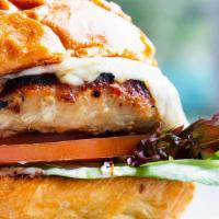 Grilled Chicken Club · ranch-bacon dressing, provolone lettuce, tomato, brioche bun