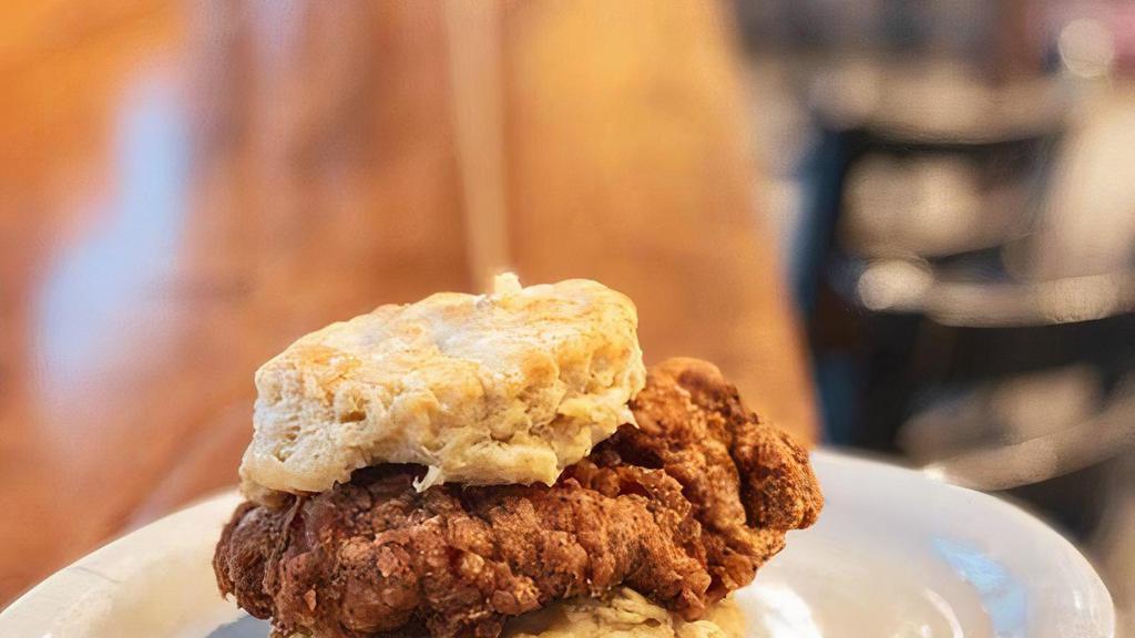 Chicken Biscuit · Flaky biscuit with an all natural fried chicken breast. (547 cal.)