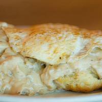 Extra Risky Biscuit · Flaky biscuit covered in our house-made sausage gravy with a kick or our shiitake mushroom g...