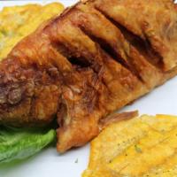 Mojarra Frita
 · With rice and fried green plantain.