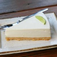 Key Lime Cake · Slice of key lime cake.