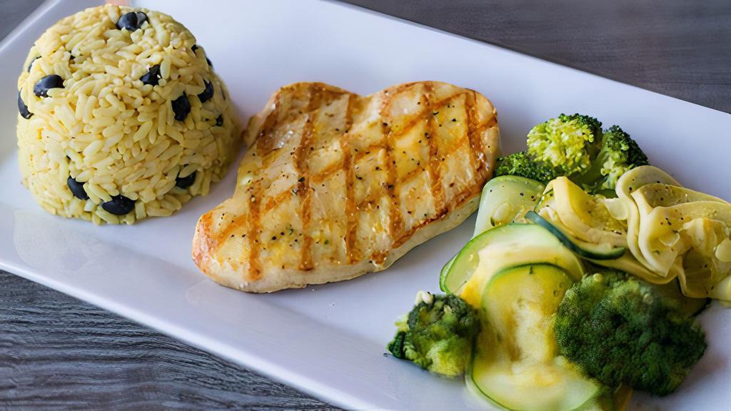 Island Chicken Grill · A juicy marinated chicken breast lightly seasoned and grilled to perfection, served up with tender steamed veggies and our flavorful Reggae Rice. Comes with a side of your favorite sauce. We highly recommend our Sweet & Peppery Polynesian, BIG in flavor, low in calories.