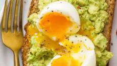 Avocado Toast & Eggs · Multi-grain Toast with Cold Pressed Olive Oil, topped with Avocado Spread, Sliced Avocado & ...