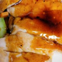 Chicken Teriyaki  · Served with fried rice and soup or salad.
