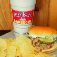 Lunch Bag Special · Barbecue sandwich, small chip, and 20 oz  tea