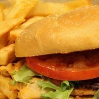 Grilled Chicken Sandwich · Half a pound of Chicken Breast char-grilled Served on a bun with lettuce & tomato.