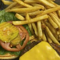 Cheeseburger (Cal 1100) · All burgers are made with Fresh Certified Angus Beef topped with cheese, lettuce, tomato and...
