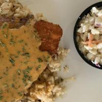 Stuffed Flounder (Cal 790) · flounder stuffed with southern crab dressing, lightly breaded and fried, topped with cajun c...