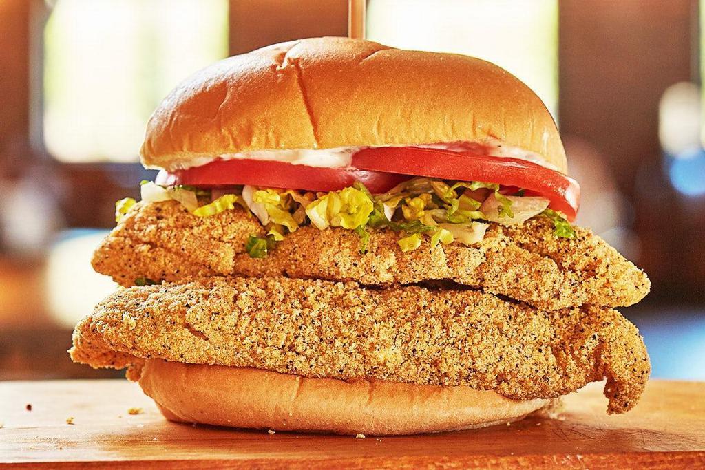 Karl'S Catfish Sandwich · U.S. farm-raised catfish fillet with lettuce, tomato and tartar sauce.