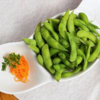 Edamame (Japanese Soy Beans) · Japanese soy beans steamed than tossed with sea salt