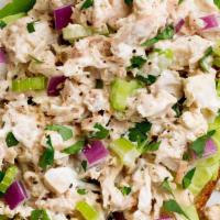 Tuna Salad Lunch · Our house salad topped with our in-house special tuna salad. Vegetarian. Organic.