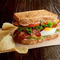 Bigger Better Blt (630 Cal) · Bacon, leafy lettuce, Roma tomatoes, fresh-cracked egg, mayo, avocado slices, toasted multig...