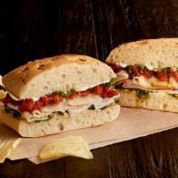 The Papa Joe (530 Cal) · Dedicated to our Founder’s Dad. Roasted turkey breast, Asiago, roasted
tomatoes, fresh basil...